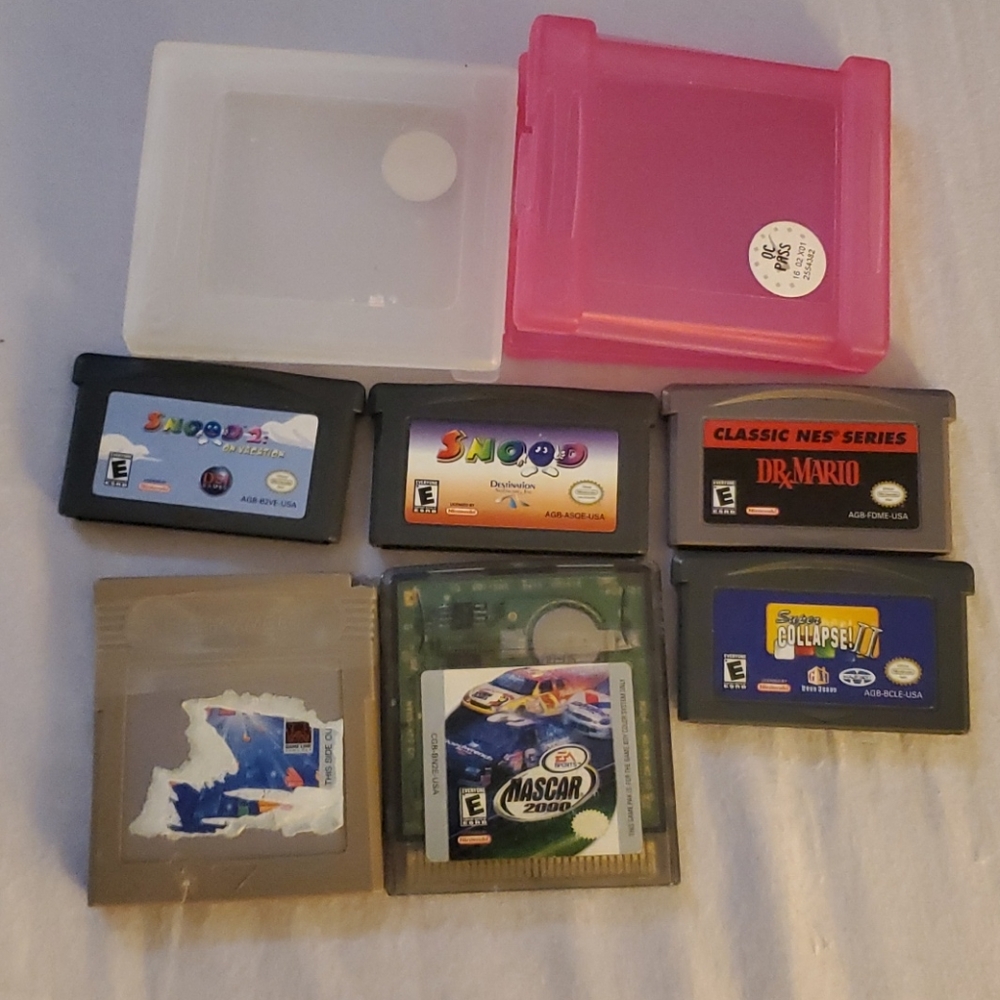 Gameboy advance sp games and cases